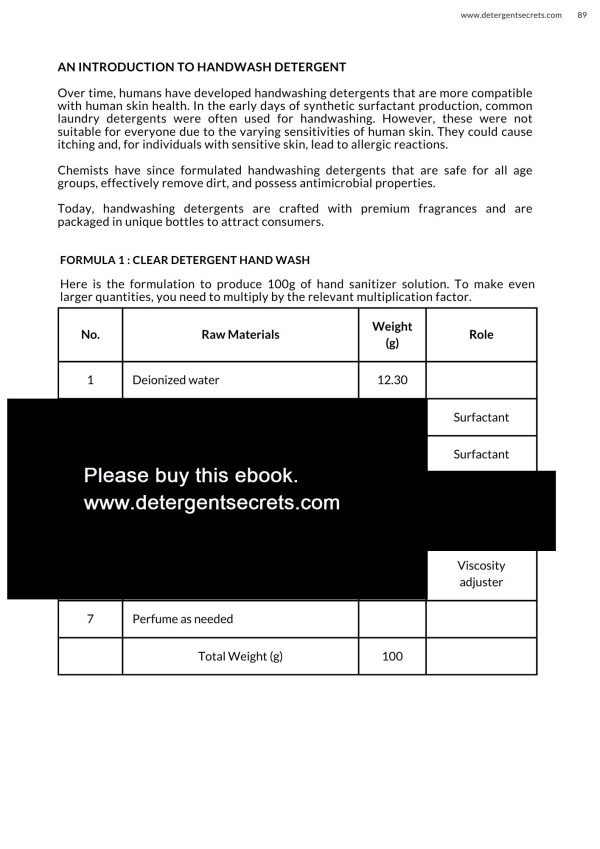 40 Formulations For a Variety of Detergent Products